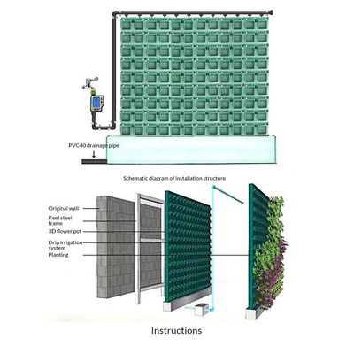 Sistema hidropónico de riego automático vertical de pared verde artificial para proyectos de ecologización
