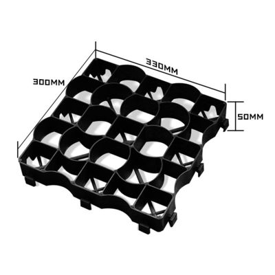 333x333x50mm Rejilla de suelo de césped de plástico de hierba de alta densidad de polipropileno