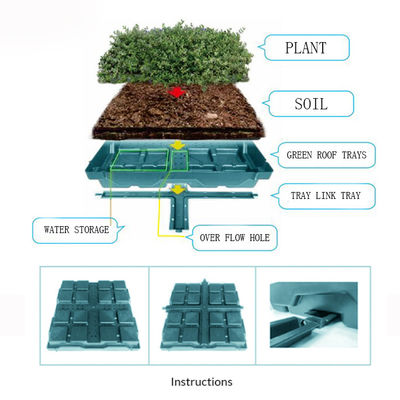 Sistema de bandejas de techo verde para el verde del techo