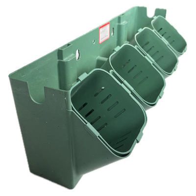 Pot de flores de plástico vertical fuerte de pared verde personalizada para decoración de interiores y jardines