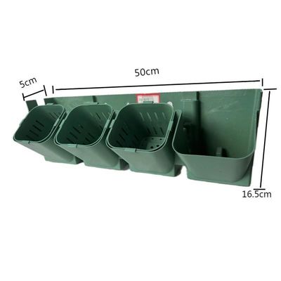 500*5mm maceta de plástico para plantas apilables para el verde de la pared viva en negro/verde