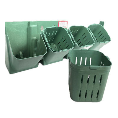 Potas de plástico de color verde negro de PP para apilar con plantas de flores/verdes