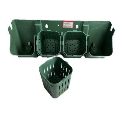 Potas de plástico de color verde negro de PP para apilar con plantas de flores/verdes